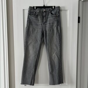 ZARA - Women's Gray Straight-Leg Jeans